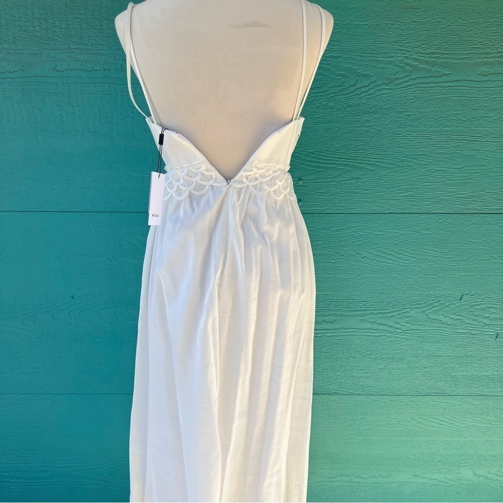 REISS Serena Lace Midi Dress NWT White Crochet Lace Empire Waist Wedding Guest - Picture 11 of 15